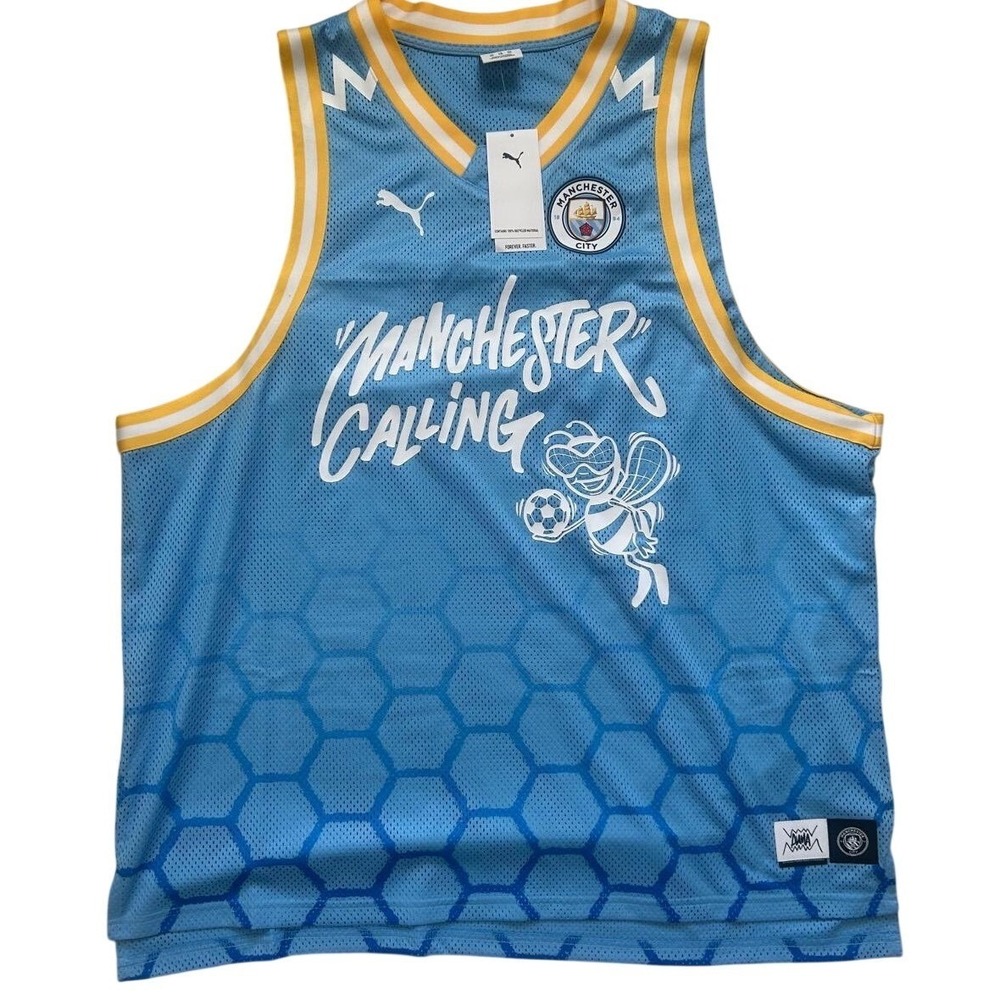 Puma Manchester‎ City Basketball Jersey Mens XXL Blue New Manchester Calling
